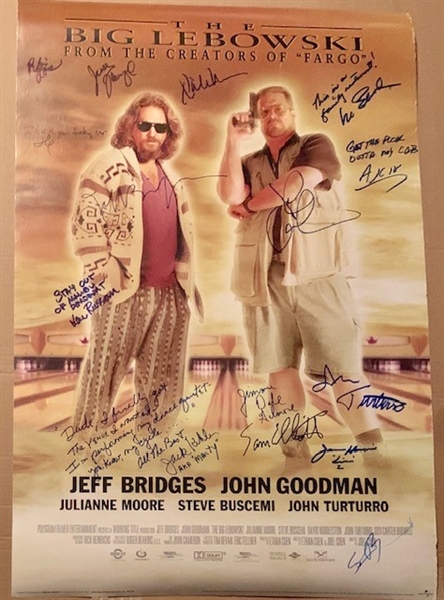 The Big Lebowski RARE Cast Signed 24" x 36" Movie Poster w/ 15 Signatures! (ACOA)