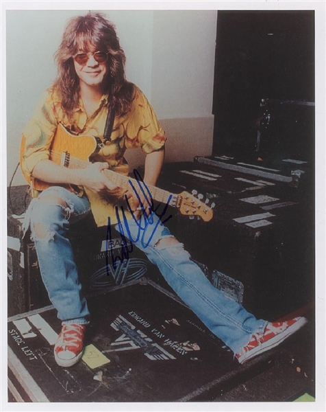 Eddie Van Halen Superb Signed 11" x 14" Color Photograph (John Brennan Collection)(Beckett/BAS Guaranteed)
