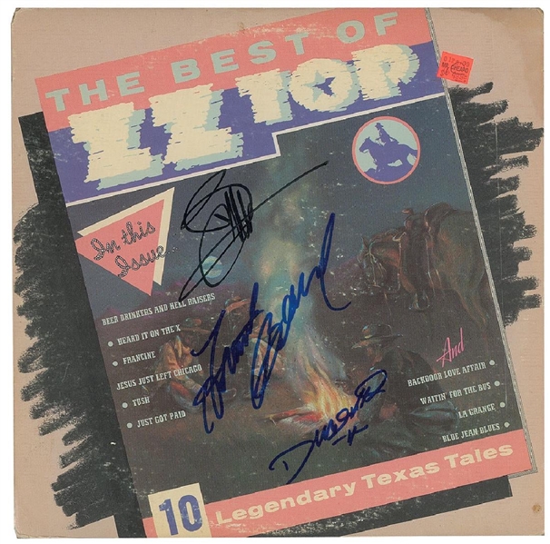 ZZ Top Group Signed "The Best of ZZ Top" Record Album (John Brennan Collection)(Beckett/BAS Guaranteed)