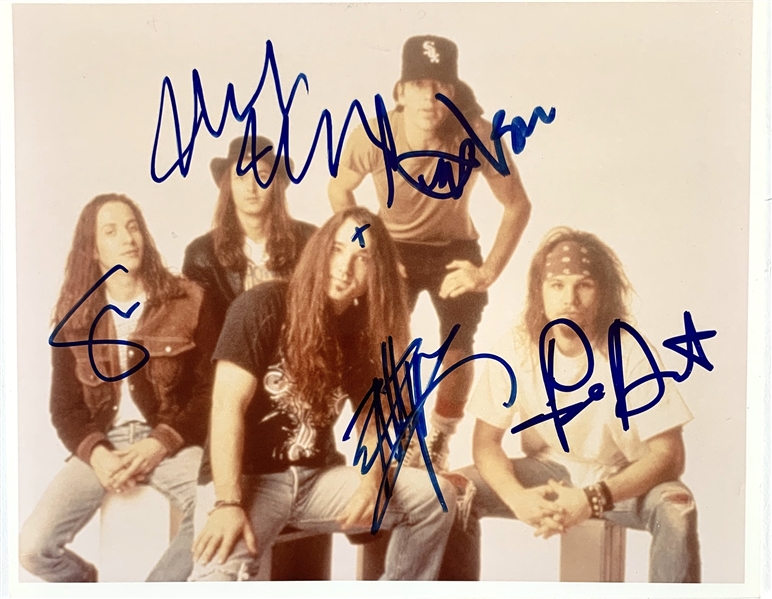 Pearl Jam Group Signed 8" x 10" Color Photo with "Ten" Lineup (John Brennan Collection)(Beckett/BAS Guaranteed)
