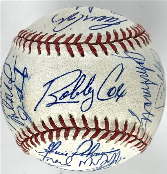 1995 Atlanta Braves Team Signed 1995 World Series Baseball with 24 Autographs (JSA)