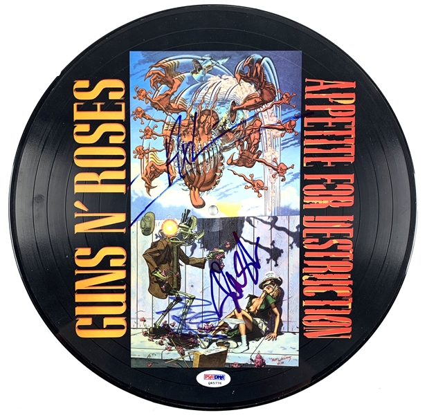 Guns N Roses Signed Appetite for Destruction Special Picture Disc Album w/Axl, Slash & Adler (PSA/DNA)