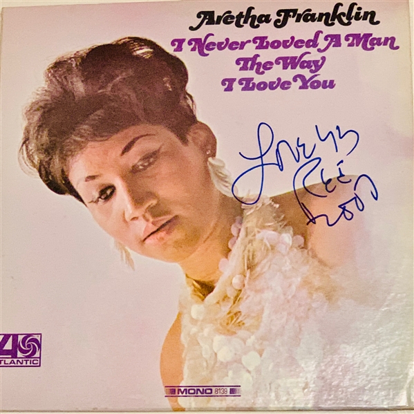 Aretha Franklin Signed "I Never Loved A Man The Way I Loved You" Album Cover (John Brennan Collection)(Beckett/BAS Guaranteed)