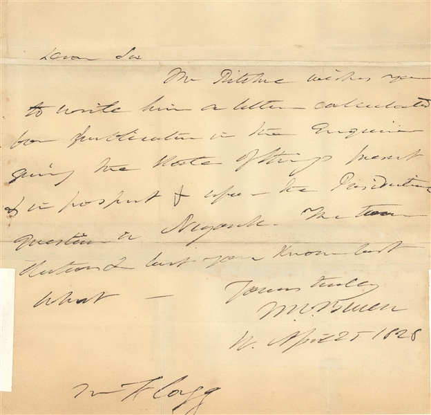 Martin Van Buren Signed 1828 Handwritten Letter (Beckett/BAS)
