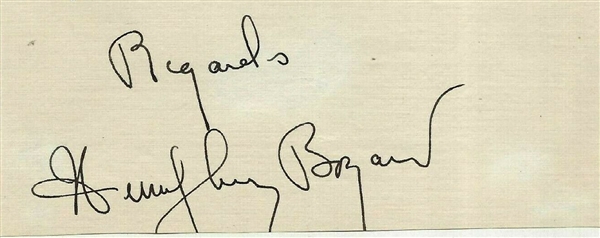 Humphrey Bogart Signed 2.25" x 4" Album Page (Beckett/BAS)