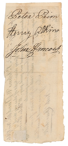 John Hancock Superbly Signed Promissory Note/Check (Beckett/BAS)