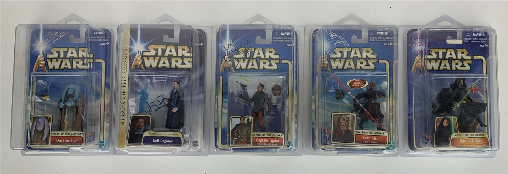 Lot of Five (5) Signed Star Wars Figurines w/ Darth Maul, Typho & Others! (Beckett/BAS Guaranteed)