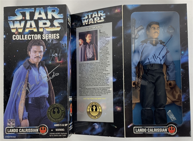 Lot of Two (2) Billy Dee Williams Signed Kenner Collector Series 12" Lando Calrissian Action Figure (Beckett/BAS Guaranteed)
