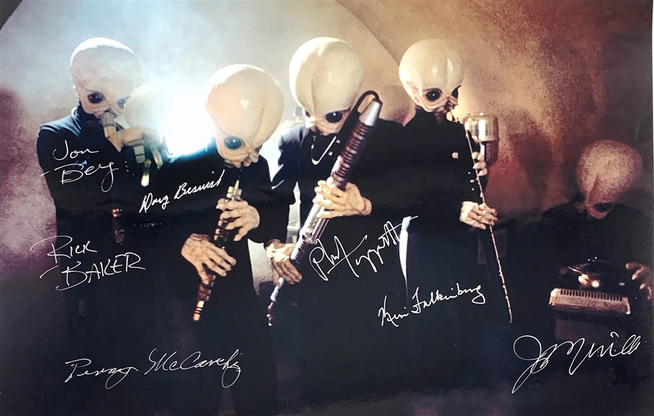 A New Hope: The Cantina Band RARE "Group" Signed 12" x 18" Color Photo with Creators & Band Members! (Beckett/BAS Guaranteed)(Steve Grad Collection)