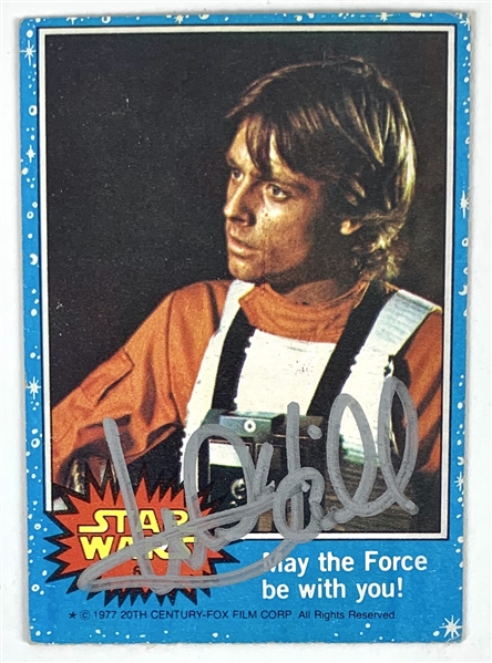 Mark Hamill Signed 1977 Topps Star Wars Trading Card #63 - May The Force Be With You (Beckett/BAS Guaranteed)(Steve Grad Collection)