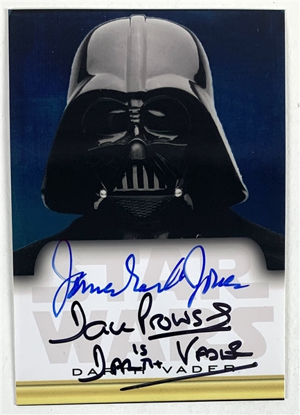 Darth Vader: James Earl Jones & David Prowse Dual Signed 2.5" x 3.5" Custom Photo Card (Beckett/BAS Guaranteed)(Steve Grad Collection)