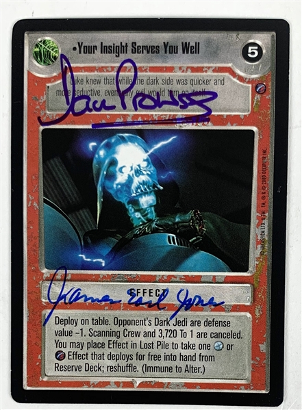 Darth Vader: James Earl Jones & David Prowse Dual Signed 1996 Star Wars CCG Game Card - Your Insight Serves You Well (Beckett/BAS Guaranteed)(Steve Grad Collection)