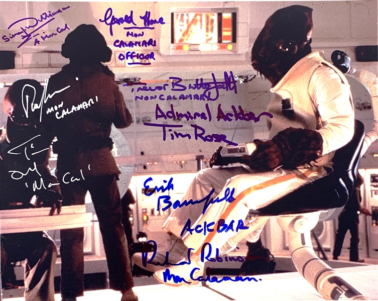 Mon Calamari Cast, Crew & Creators Signed 8" x 10" Photo with 8 Signatures (Beckett/BAS Guaranteed)(Steve Grad Collection)