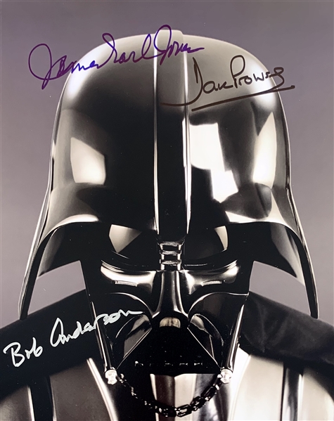Darth Vader 8" x 10" Color Photo Signed by Jones, Prowse & Anderson (Beckett/BAS Guaranteed)(Steve Grad Collection)