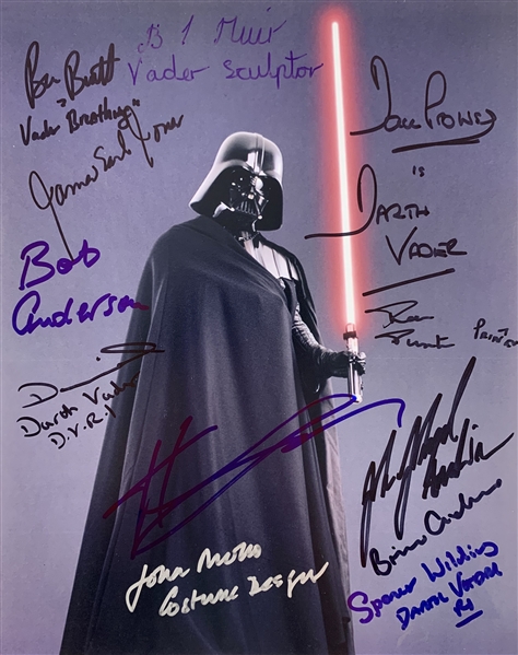 Darth Vaders Signed 8" x 10" Color Photo with Jones, Christensen, Prowse, etc. (12 Sigs)(Beckett/BAS Guaranteed)(Steve Grad Collection)