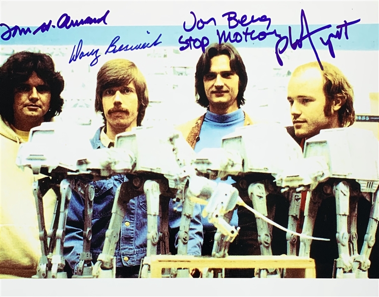 ESB Imperial Walker Design Crew Signed 8" x 10" Photo with Berg, Tippett, Beswick & St. Amand (Beckett/BAS Guaranteed)(Steve Grad Collection)