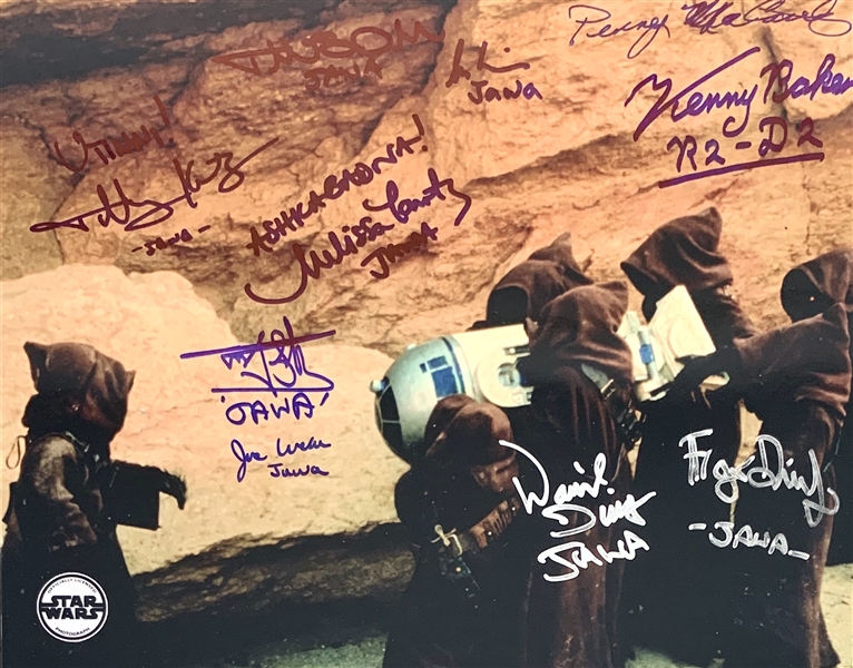 The Jawas: Cast Signed 8" x 10" Color Photo with Baker, Diamond, etc. (10 Signatures)(Beckett/BAS Guaranteed)(Steve Grad Collection)
