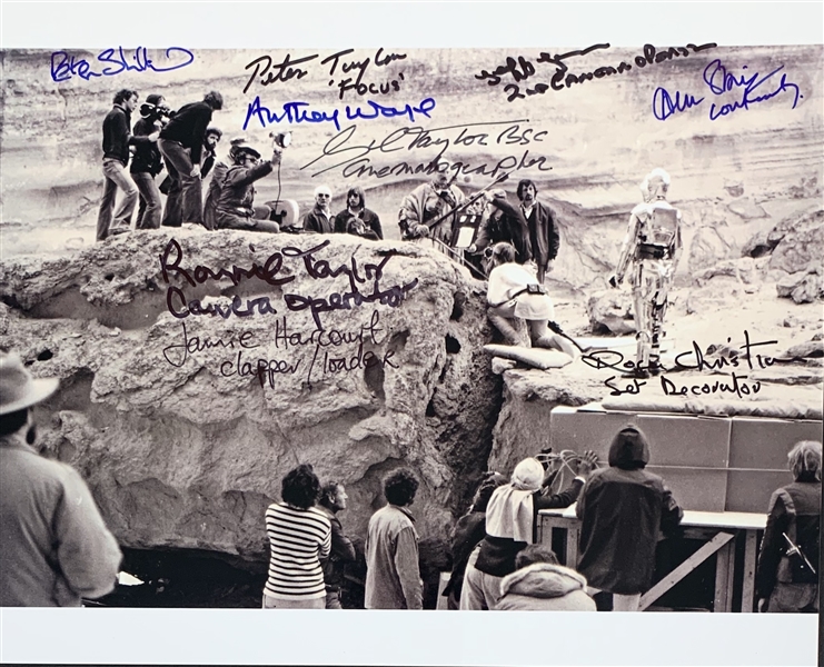 A New Hope: Tattooine Cast & Crew Multi-Signed 8" x 10" Photo with 9 Signatures (Beckett/BAS Guaranteed)