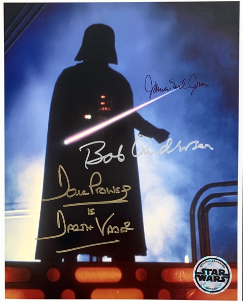 Darth Vader Signed 8" x 10" Color Official Pix Photo with Jones, Prowse & Anderson (Beckett/BAS Guaranteed)(Steve Grad Collection)