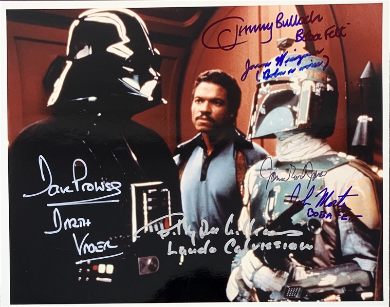 ESB: The Bespin Encounter Cast Signed 8" x 10" Color Photo with Prowse, Williams, Bulloch, etc. (6 Signatures)(Beckett/BAS Guaranteed)(Steve Grad Collection)