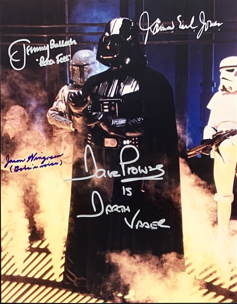 Lord Vader & Boba Fett Multi-Signed 8" x 10" Color Photo with Jones, Prowse, Bulloch & Wingreen (Beckett/BAS Guaranteed)(Steve Grad Collection)