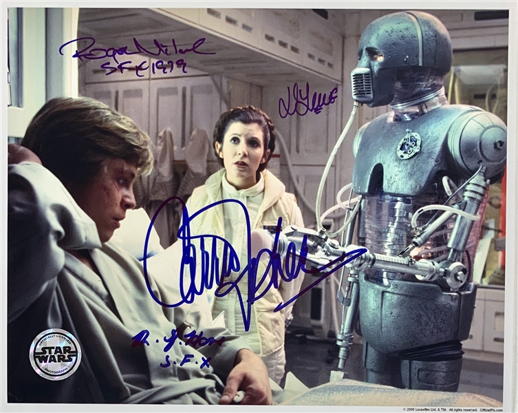 The Empire Strikes Back: Hoth Recovery Bay Cast Signed 8" x 10" Official Pix Photo with Fisher, Nichols & Lowe (Beckett/BAS Guaranteed)