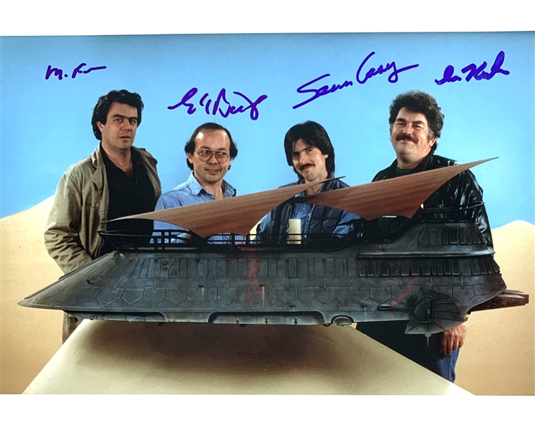 Return of the Jedi: Sail Barge Builders Signed 8" x 10" Color Photo with Fulmer, Keeler, Bailey & Casey (Beckett/BAS Guaranteed)(Steve Grad Collection)