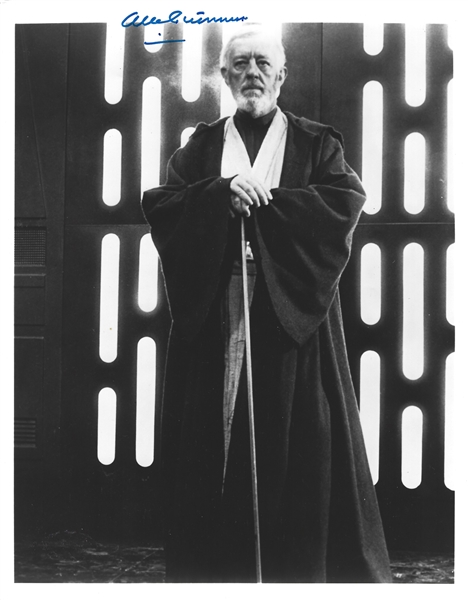 Sir Alec Guinness Signed 8" x 10" Black and White Photograph as Obi-Wan Kenobi from "A New Hope" (Beckett/BAS Guaranteed)(Steve Grad Collection)