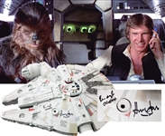 Harrison Ford & Peter Mayhew Signed Millennium Falcon Model Ship! (Beckett/BAS)