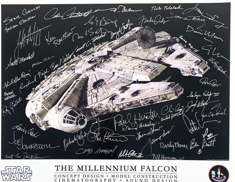 The Minds of the Millennium Falcon: 16" x 20" Color Photo Signed by Forty-Eight (48) ILM Designers & Creators! (Beckett/BAS Guaranteed)(Steve Grad Collection)
