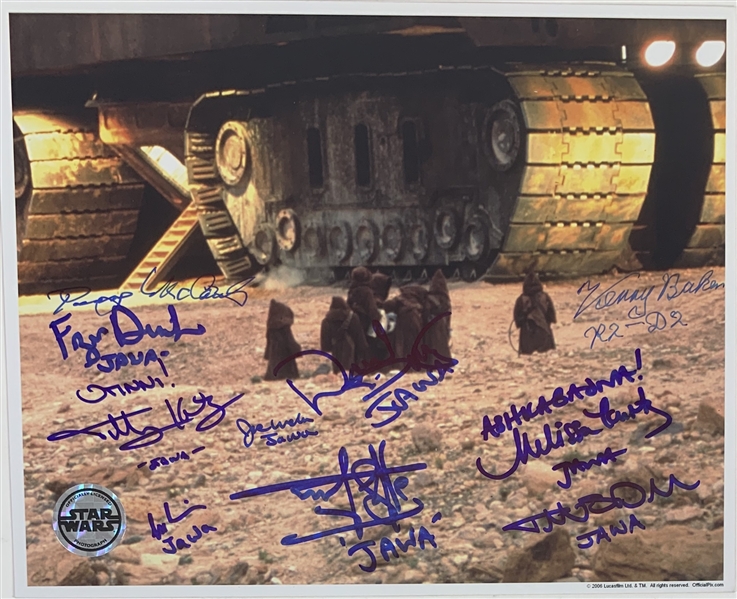 The Jawas: Cast Signed 8" x 10" Color Photo with Baker, Diamond, etc. (9 Signatures)(Beckett/BAS Guaranteed)(Steve Grad Collection)