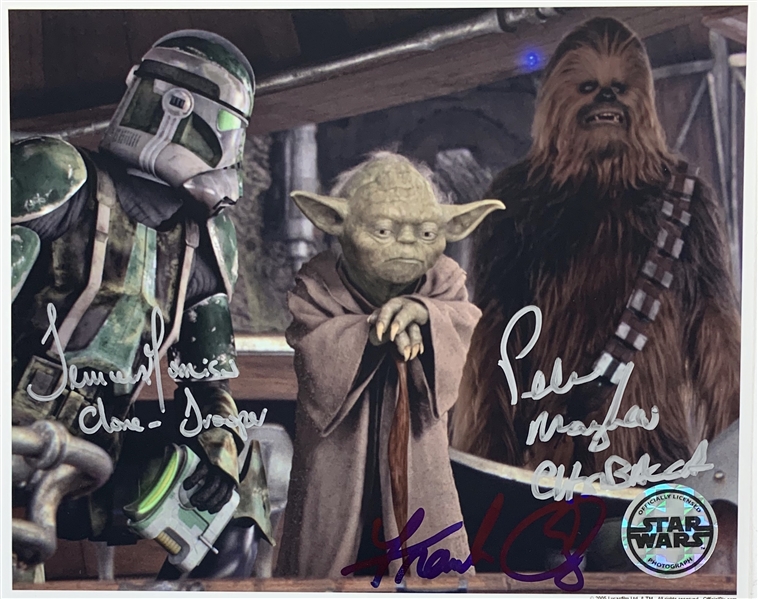 Attack of the Clones: Frank Oz, Temuera Morrison & Peter Mayhew Signed 8" x 10" Official Pix Photo (Beckett/BAS Guaranteed)(Steve Grad Collection)