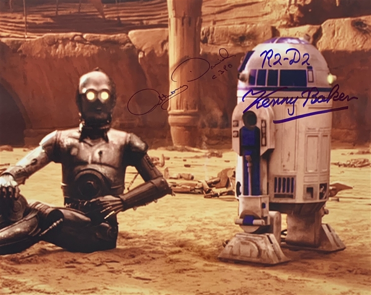 Droids: Kenny Baker & Anthony Daniels Signed 8" x 10" Color Photo from "Attack of the Clones" (Beckett/BAS Guaranteed)(Steve Grad Collection)