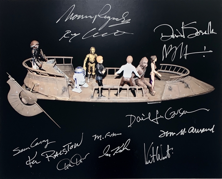 Return of the Jedi: Skiff Concept 8" x 10" Color Photo Signed by ILM Designers Behind Its Creation! (12 Sigs)(Beckett/BAS Guaranteed)(Steve Grad Collection)