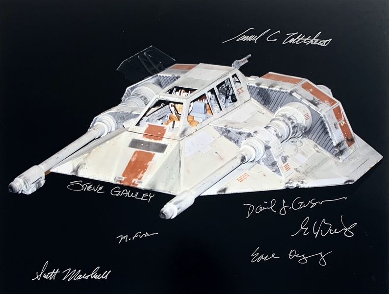 The Empire Strikes Back: Snow Speeder Signed 11" x 14" Photo with the ILM Design Staff (7 Sigs)(Beckett/BAS Guaranteed)(Steve Grad Collection)