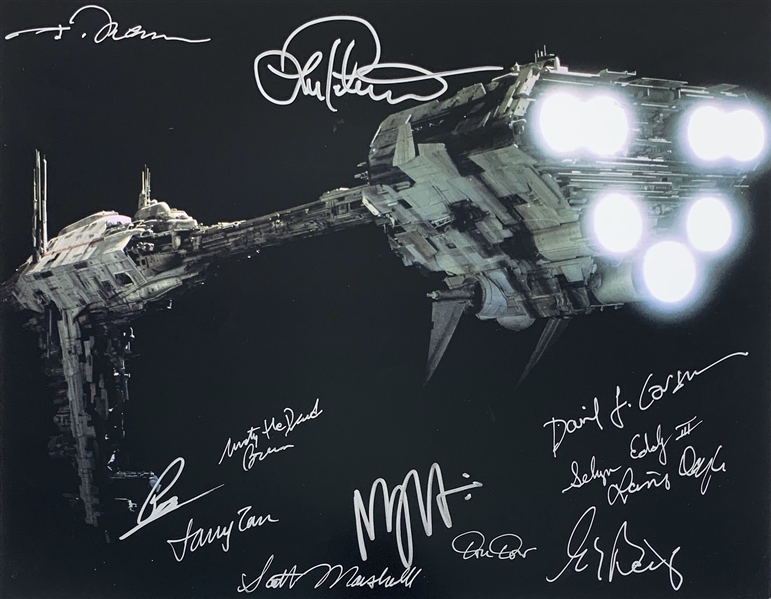 ESB: Nebulon-B Medical Frigate Ship 11" x 14" Color Photo Signed by The ILM Designers Who Created It! (12 Sigs)(Beckett/BAS Guaranteed)(Steve Grad Collection)