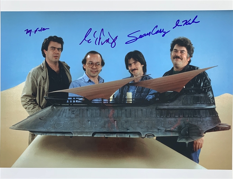 ROTJ: Jabbas Sail Barge Brain Trust Signed 11" x 14" Color Photo with Fulmer, Bailey, Casey & Keller (Beckett/BAS Guaranteed)(Steve Grad Collection)