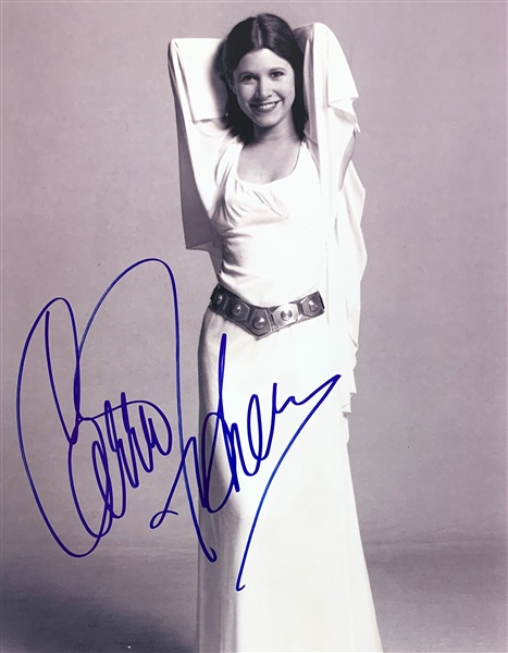 Carrie Fisher Signed 11" x 14" Photo as Princess Leia from "A New Hope" Publicity Shoot (Beckett/BAS Guaranteed)(Steve Grad Collection)