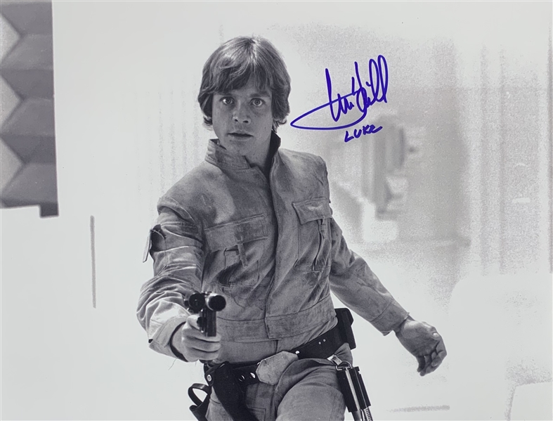 Mark Hamill Rare Signed 11" x 14" B&W Photo from "The Empire Strikes Back" (Kurtz Archive Image)(Beckett/BAS Guaranteed)(Steve Grad Collection)