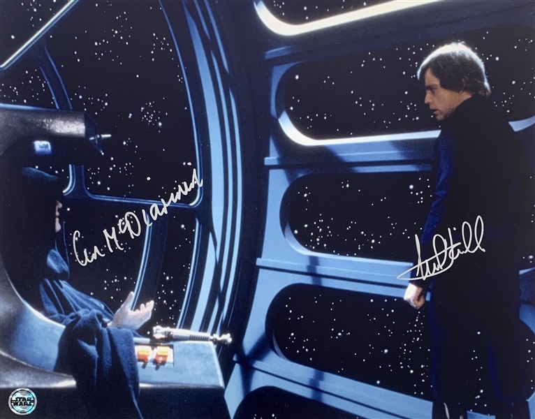 Return of the Jedi: Mark Hamill & Ian McDiarmid Dual Signed 16" x 20" Color Photograph (Official Pix)(Beckett/BAS Guaranteed)