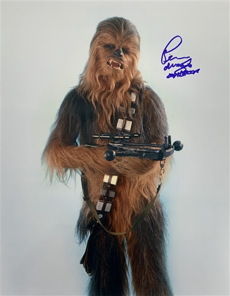 Peter Mayhew Signed 16" x 20" Color Photo as "Chewbacca" (Beckett/BAS Guaranteed)(Steve Grad Collection)