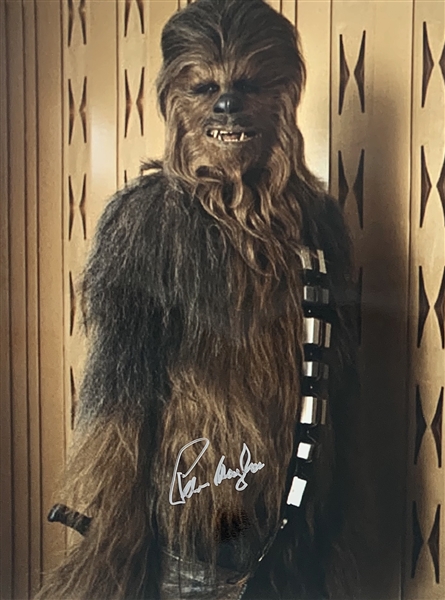 Peter Mayhew Signed 16" x 20" Color Photo as "Chewbacca" (#2)(Beckett/BAS Guaranteed)(Steve Grad Collection)