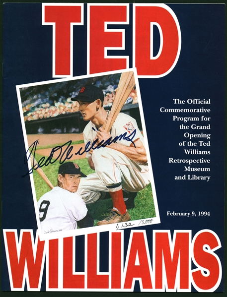 Ted Williams Signed 8.5" x 11" Museum Program (Beckett/BAS)