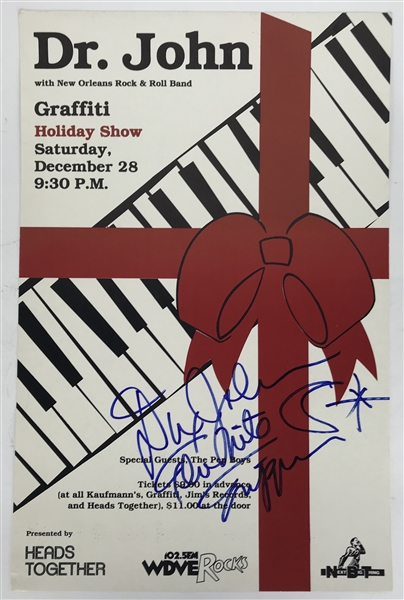 Dr. John Signed & Inscribed Original 11" x 17" Concert Poster :: 12-28-1985 at Graffitis in Pittsburgh, PA (Beckett/BAS)