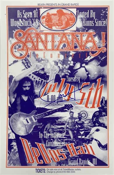 Carlos Santana Signed Original 11" x 17" Grand Rapids Concert Poster (Beckett/BAS)