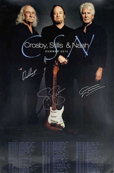 Crosby, Stills & Nash Beautifui 24" x 36" 2012 Summer Tour Poster (Beckett/BAS LOA)
