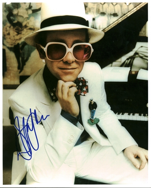 Elton John Near-Mint Signed 8" x 10" Photograph (Beckett/BAS)