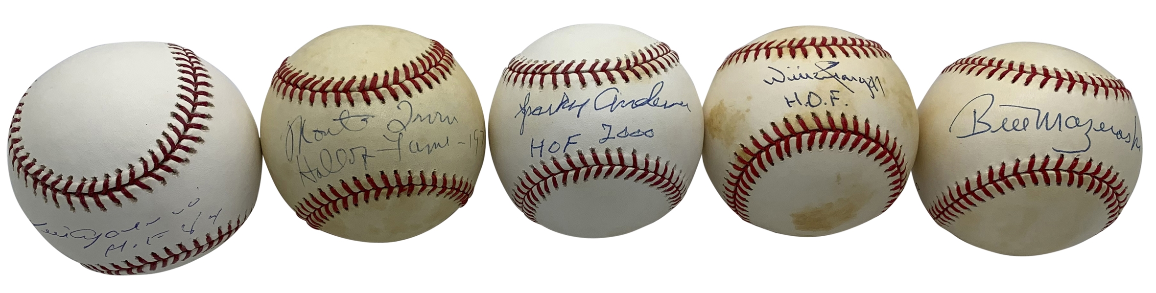 MLB Greats Lot of Five (5) Signed Baseballs w/ Anderson, Stargell & Others! (Beckett/BAS Guaranteed)