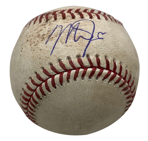 Mike Trout Signed & Game Used 2018 OML Baseball - Pitched to Trout! (PSA/DNA & MLB)
