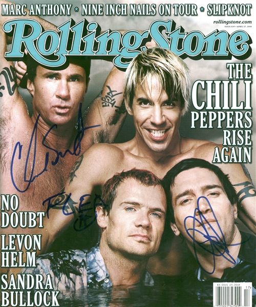 Red Hot Chili Peppers Group Signed Rolling Stone Magazine w/ 3 Members! (Beckett/BAS Guaranteed)